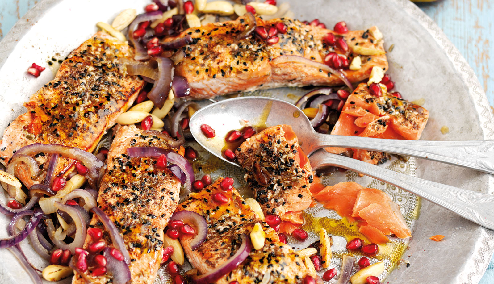 MiddleEastern Salmon Sharing Platter by Wild Alaska Seafood