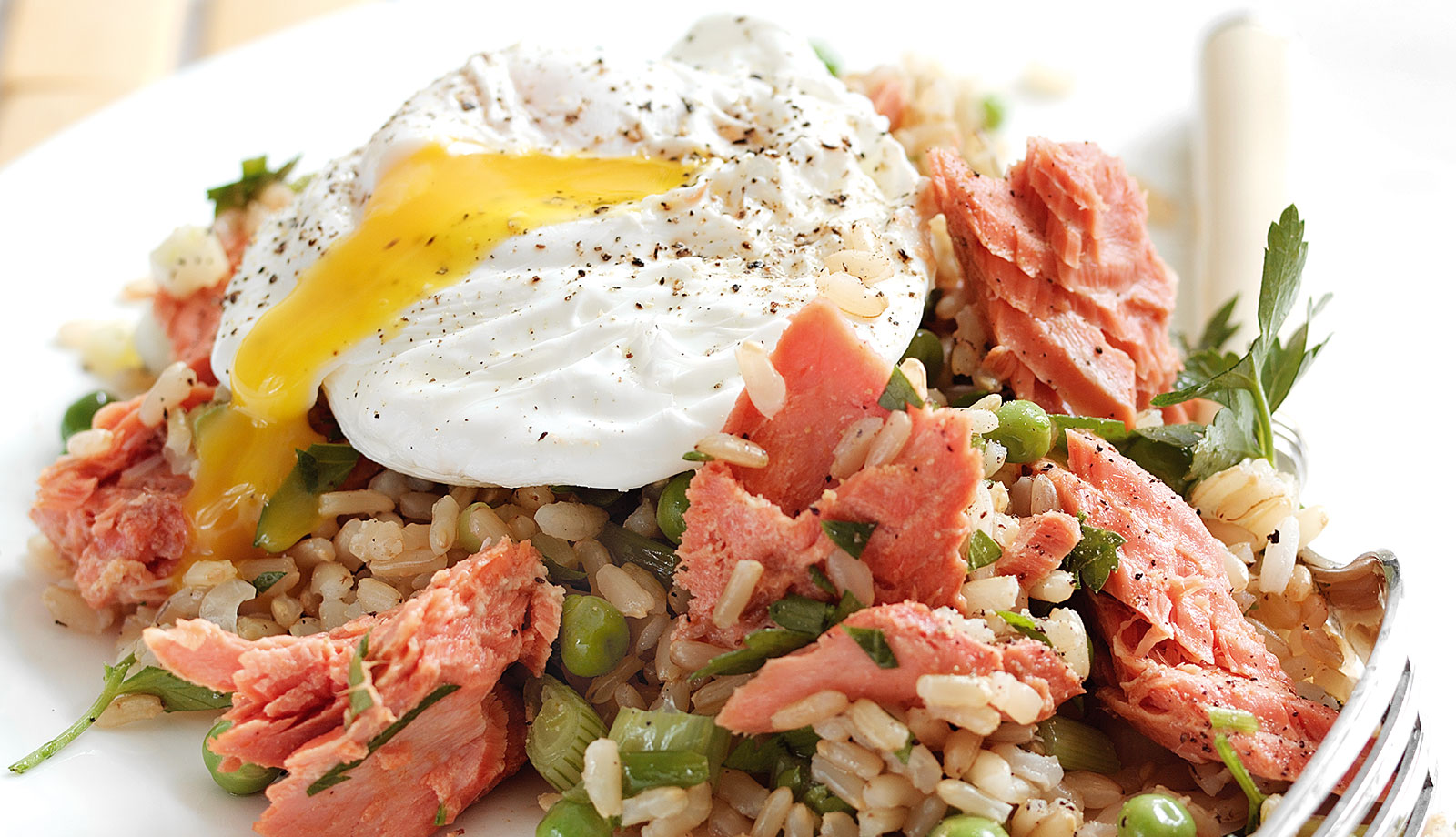 Wild Alaska Salmon Kedgeree with Poached Eggs