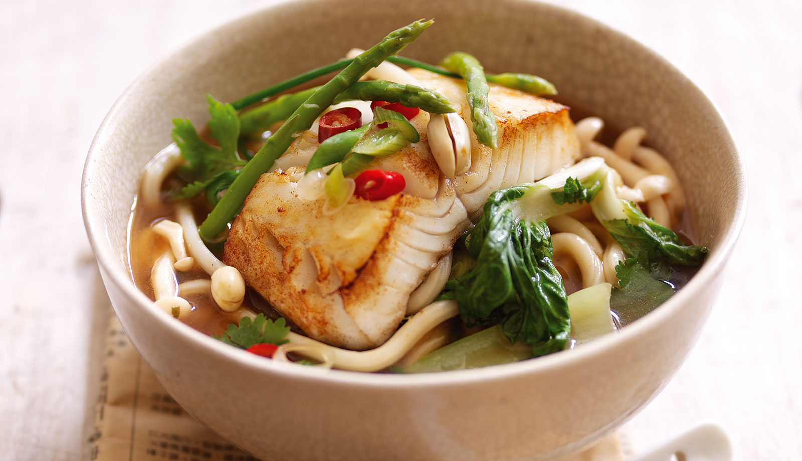 Wild Pacific Cod in Miso Broth with Udon Noodles