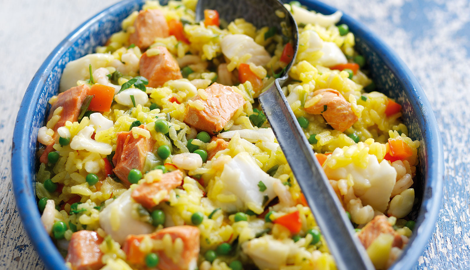 Simple Wild Alaska Seafood Spanish Paella