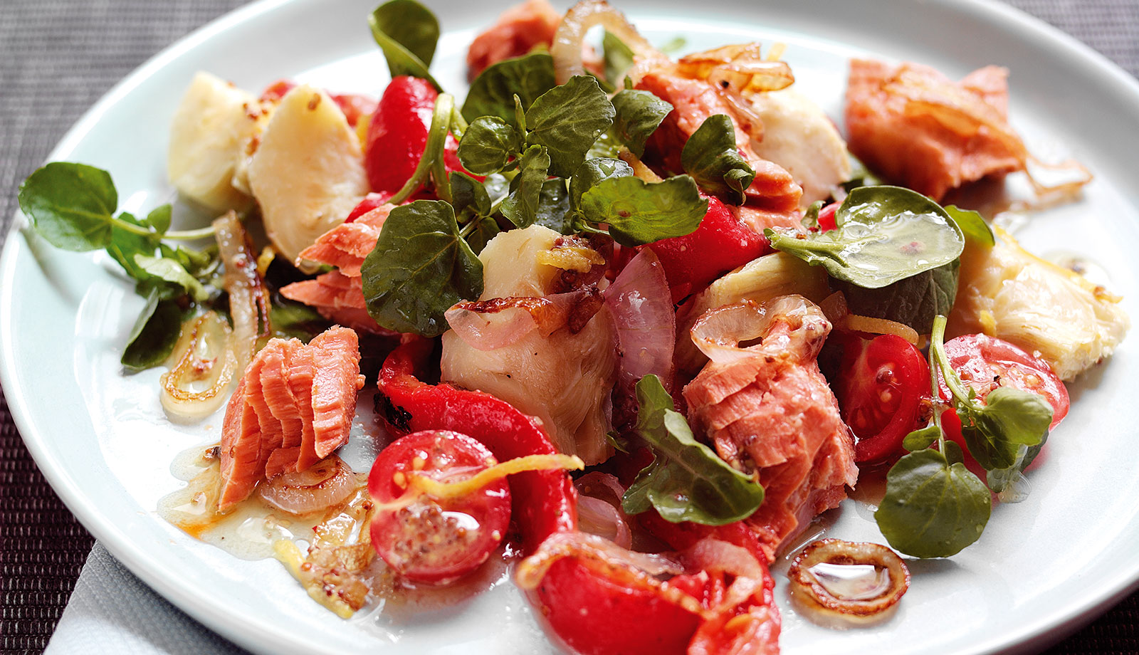 Wild Alaska Salmon and Warm Vegetable Salad Recipe