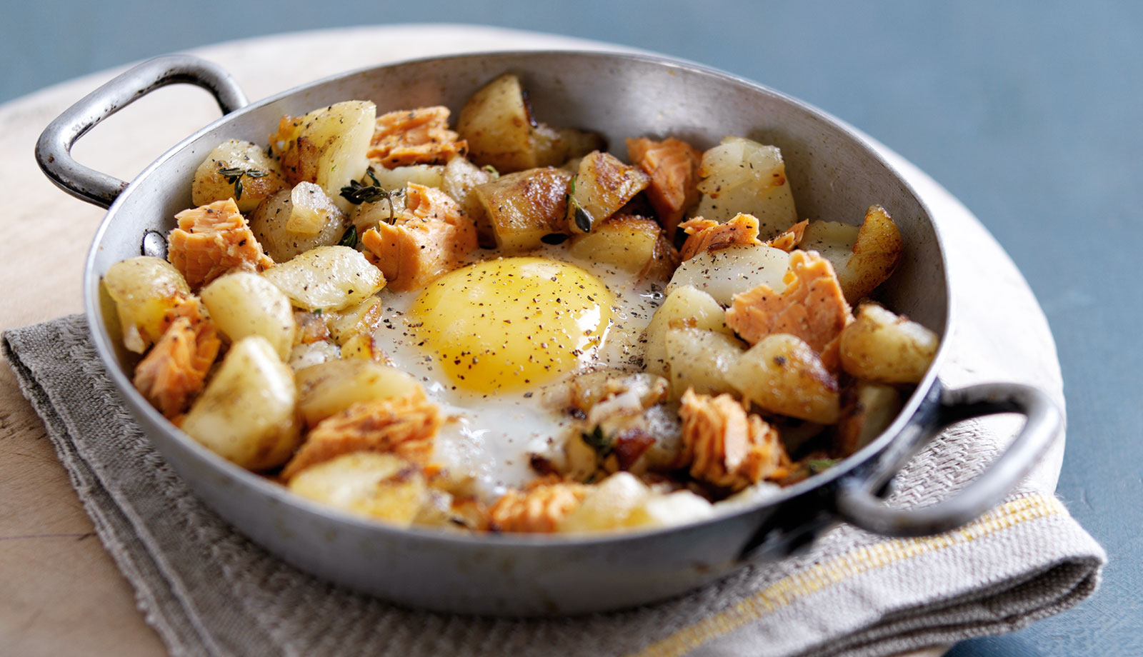 Wild Alaska Salmon Hash with Fried Egg Seafood Recipe