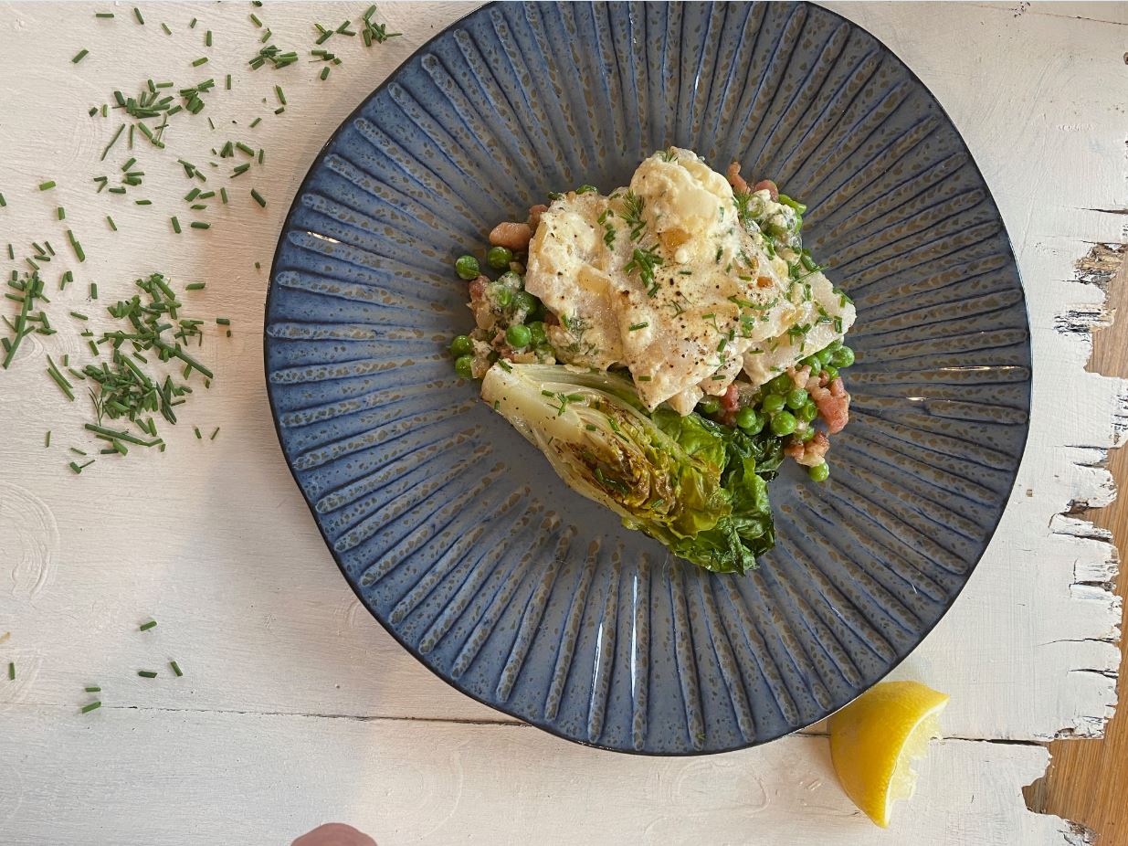 Alaska Pollock with Smoked Bacon, Lettuce - Wild Alaska Seafood