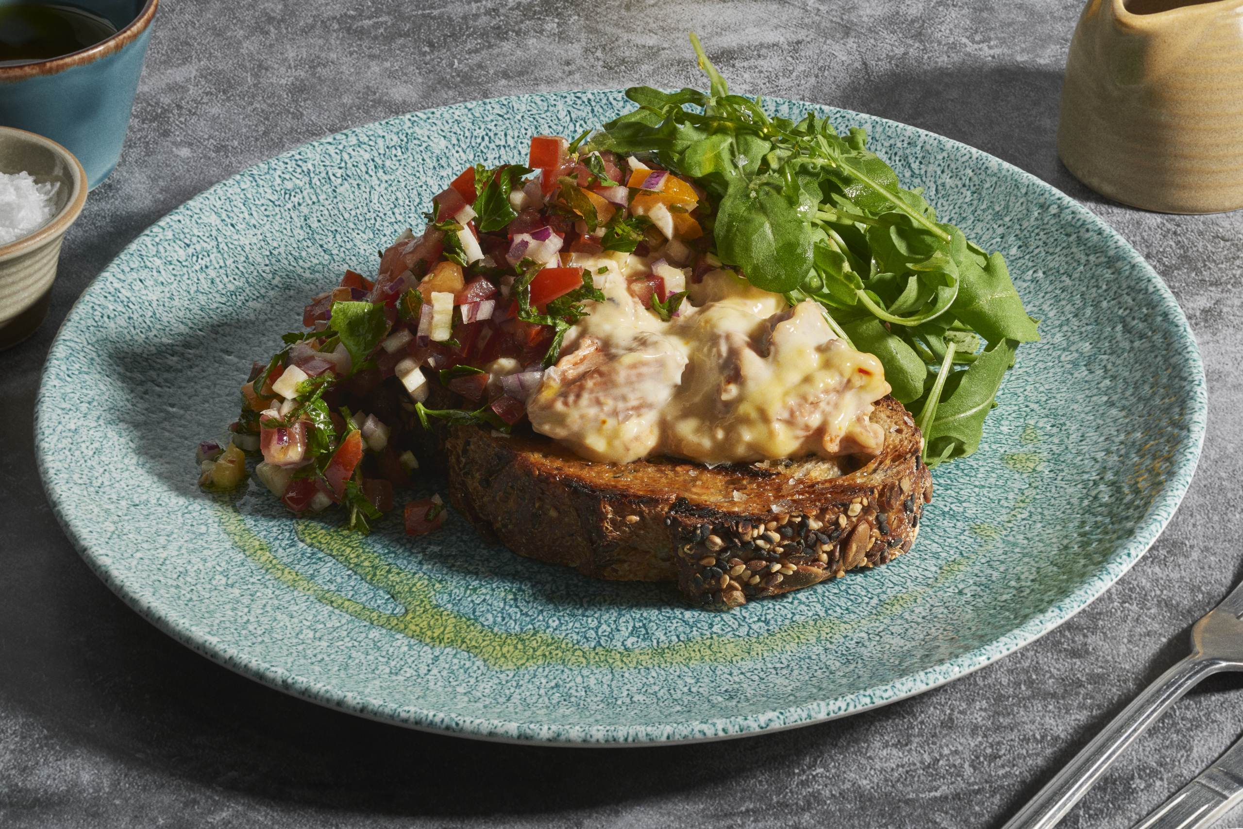 Alaska Salmon & Saffron Aioli Bruschetta - Wild Alaska Seafood