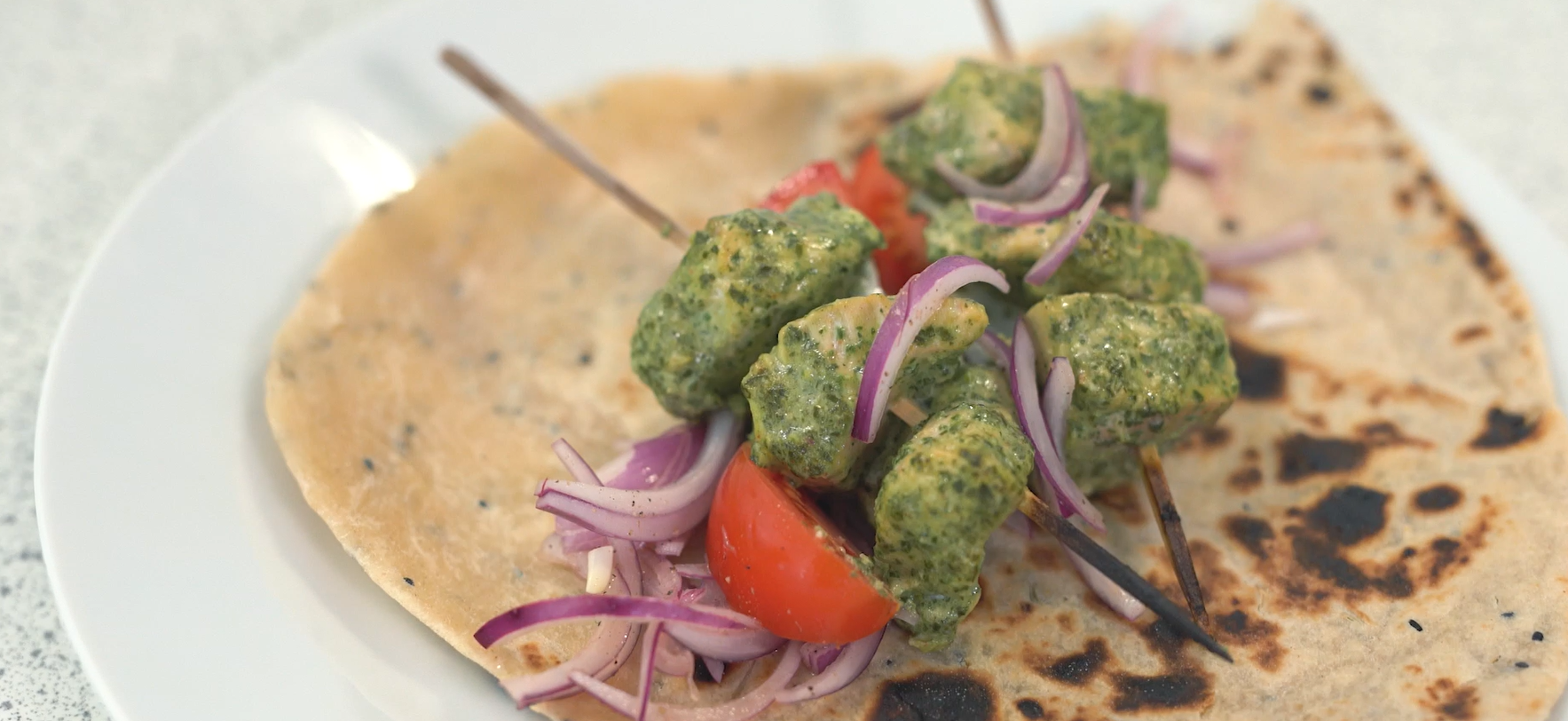Chilli, mint and coriander marinated wild Alaska pink salmon skewers - Wild Alaska Seafood