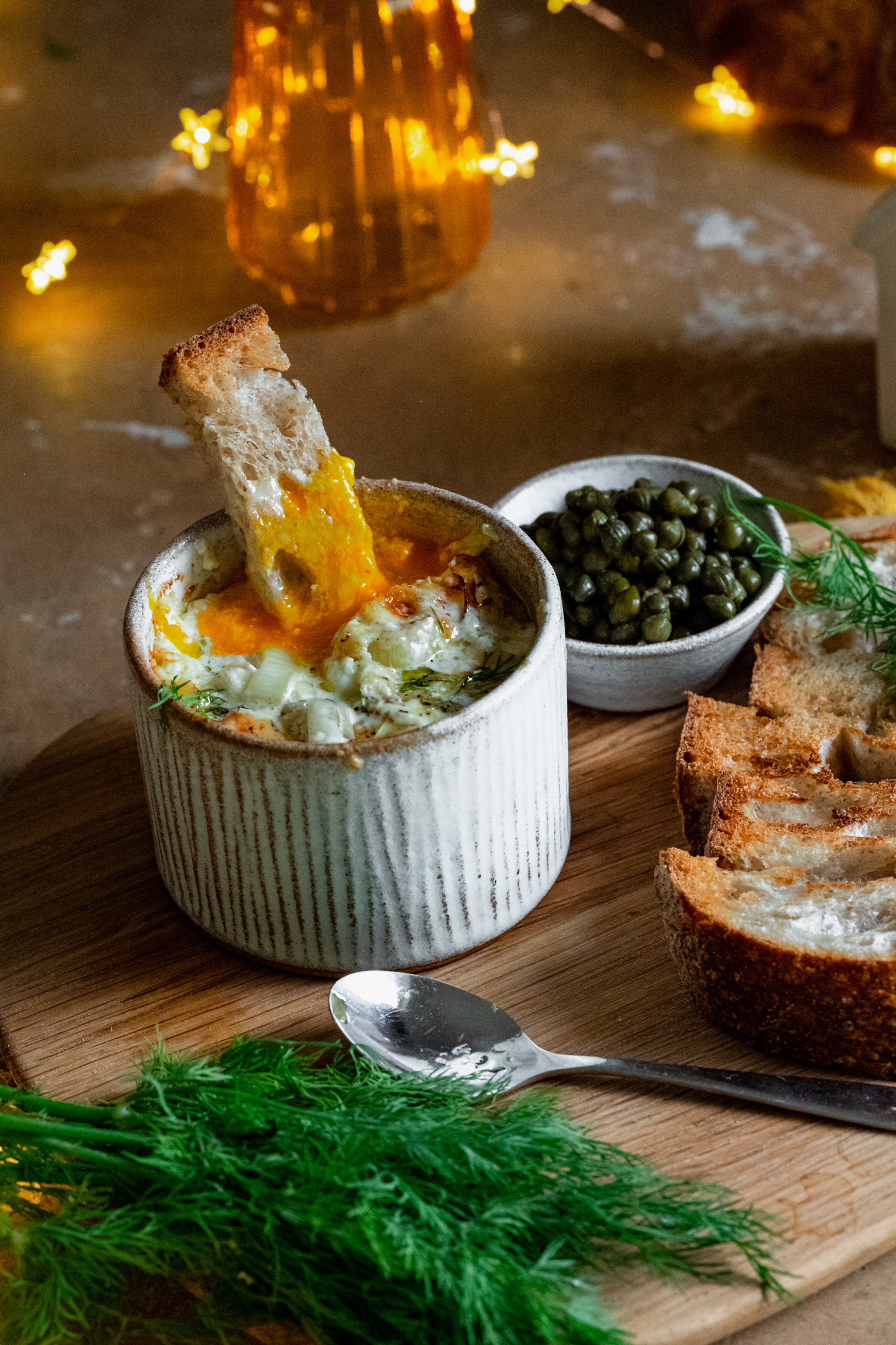 Coddled Smoked Alaska Salmon & Leek Eggs - Wild Alaska Seafood